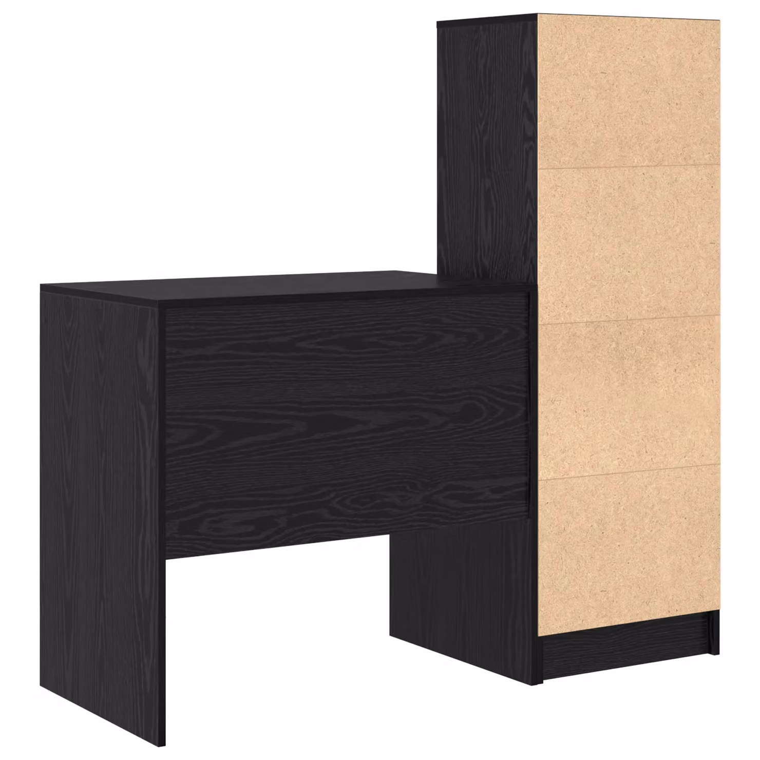 Berkfield Modern Writing Desk with Storage in Black Oak Engineered Wood – 4