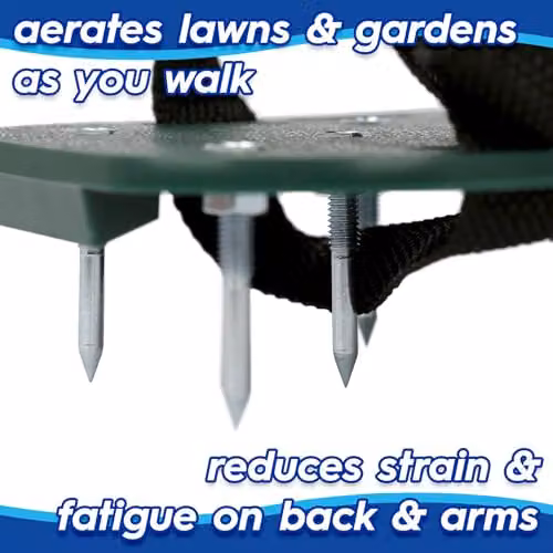 Harbour Housewares Green Lawn Aerator Shoes with 13 Steel Spikes and Adjustable Hook and Loop Straps – 3