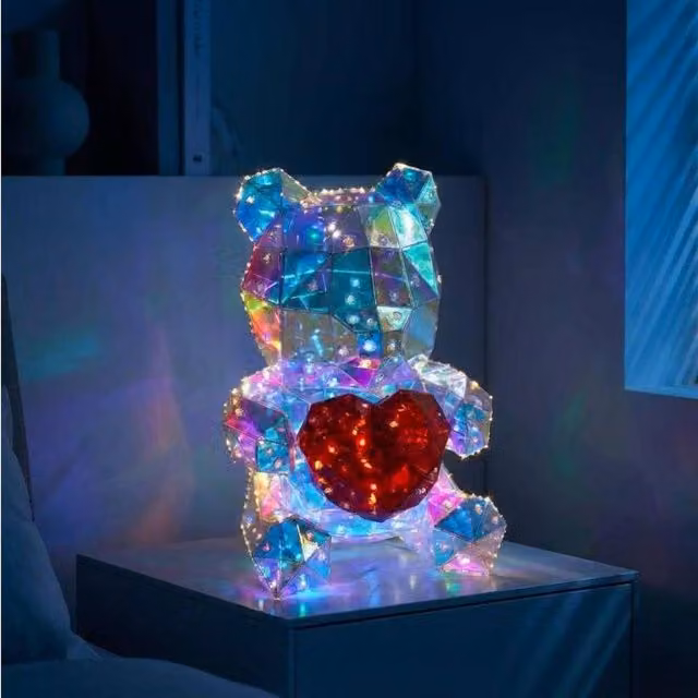 Garden Greatness Starlightz LED Teddy Heart Decorative Lamp in Beige and Multicolour, W/D/H: 20.0 x 15.5 x 15.5 cm – 3