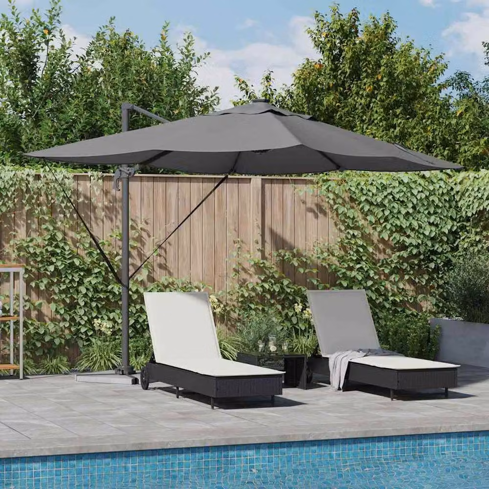 Berkfield Home Roma Cantilever Parasol with LEDs in Anthracite, W/D/H: 352 x 251 x 265 cm – 2