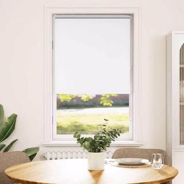 Berkfield Home White Blackout Roller Blind, Thermal Insulating Polyester, W: 75 cm, H: 130 cm