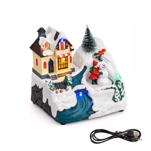 Samuel Alexander Frosty's Snow LED Village Scene Christmas Decoration, Multicolour, Height: 14 cm – 5