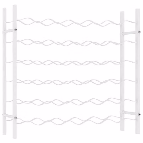 vidaXL White Metal Wine Rack and Whisky Shelf for 36 Bottles