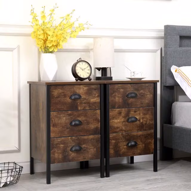 HMD 4-Drawer Chest of Drawers in Burnt Wood Brown