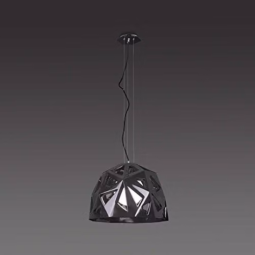 Mantra Iluminación Facette Pendant Light, Black and Chrome, E27 – 1