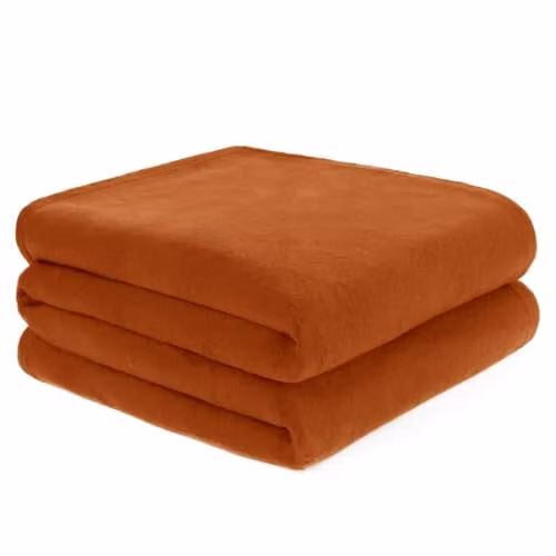 OHS Plain Orange Fleece Throw Blanket, W/D/H: 120 x 150 cm – 1