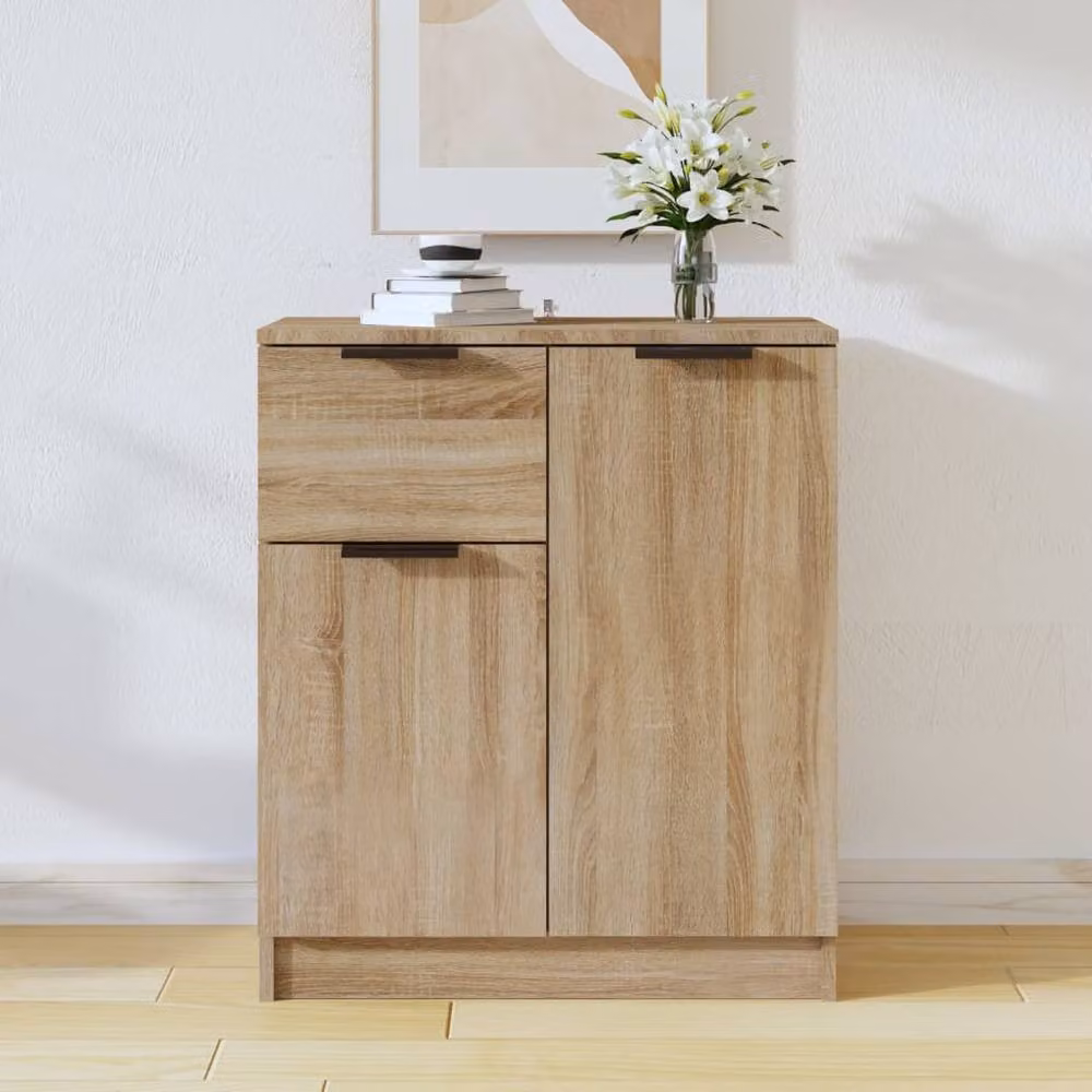 Berkfield Home Sonoma Oak Sideboard in Light Tan Beige, W/D/H: 60 x 30 x 70 cm – 1