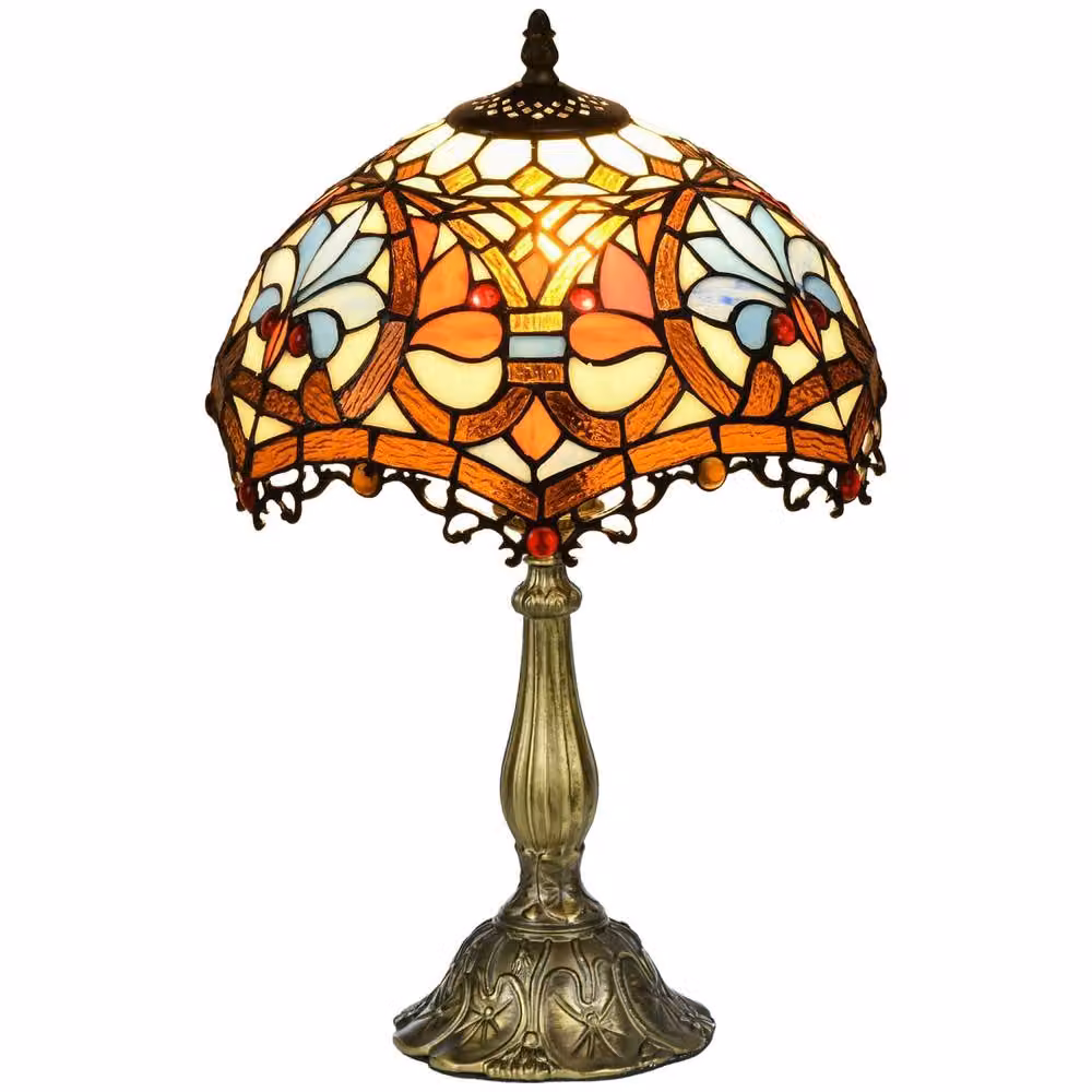 Wyld Haus Capitti Multicoloured Stained Glass Table Lamp with Metal Base – 2
