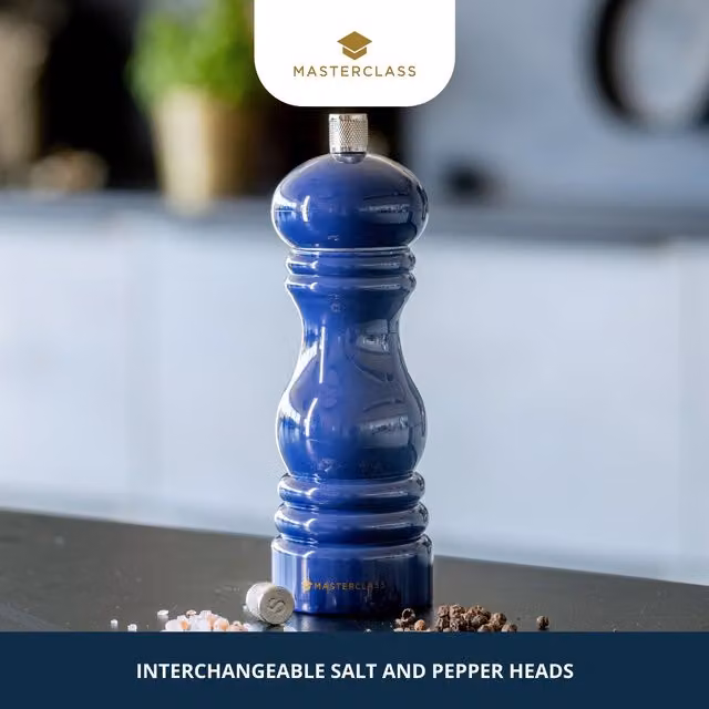 MasterClass Salt or Pepper Mill in Blue, Height: 17 cm