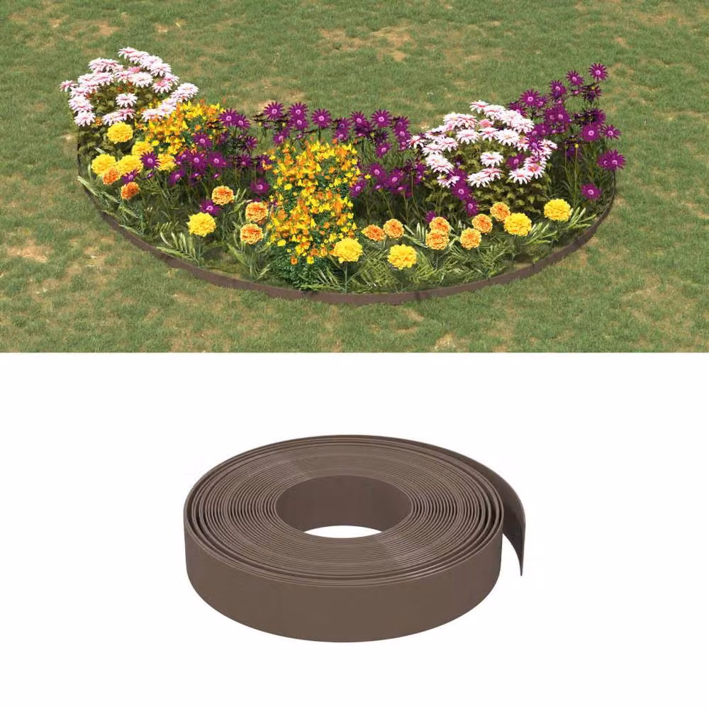 Berkfield Home Garden Edgings, 5 Pieces, Brown, 10 m, 10 cm, Polyethylene – 2