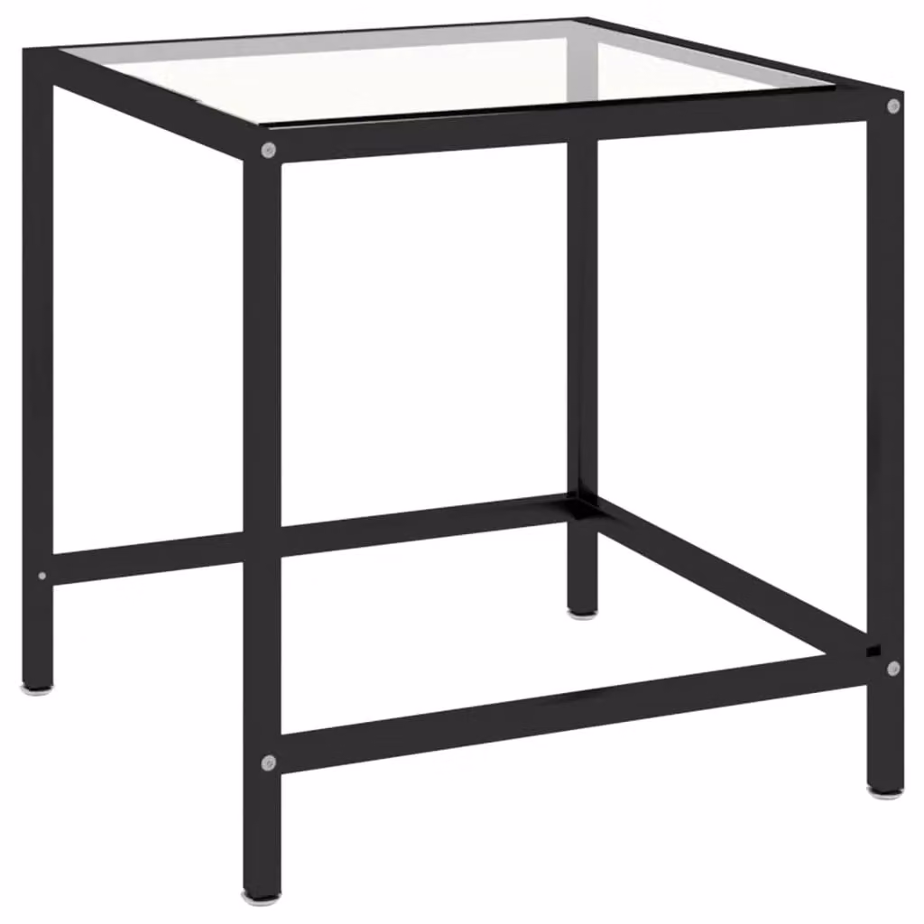 Berkfield Home Set of 2 Nested Industrial Tea Tables with Black Tempered Glass and Metal Frames – 4