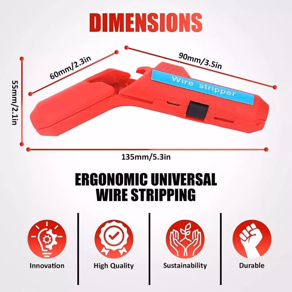 SPETLEK Red Coaxial Cable Wire Stripper and Round Stripping Tool – 2
