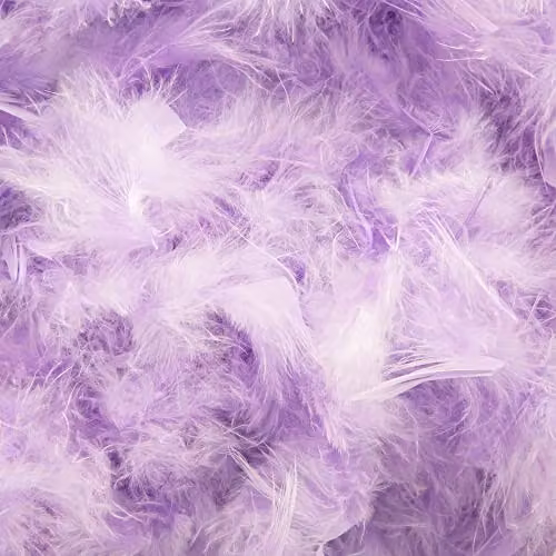 Happy Homewares Modern Lilac Natural Feather Decorated Sphere Pendant Light Shade, Diameter: 25 cm – 2