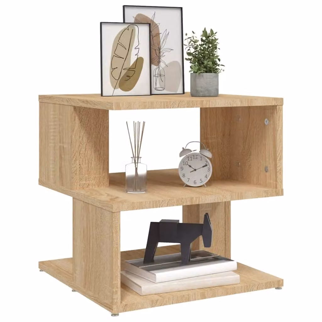Berkfield Home Sonoma Oak Side Table in Brown, W/D/H: 40 x 40 x 40 cm – 3