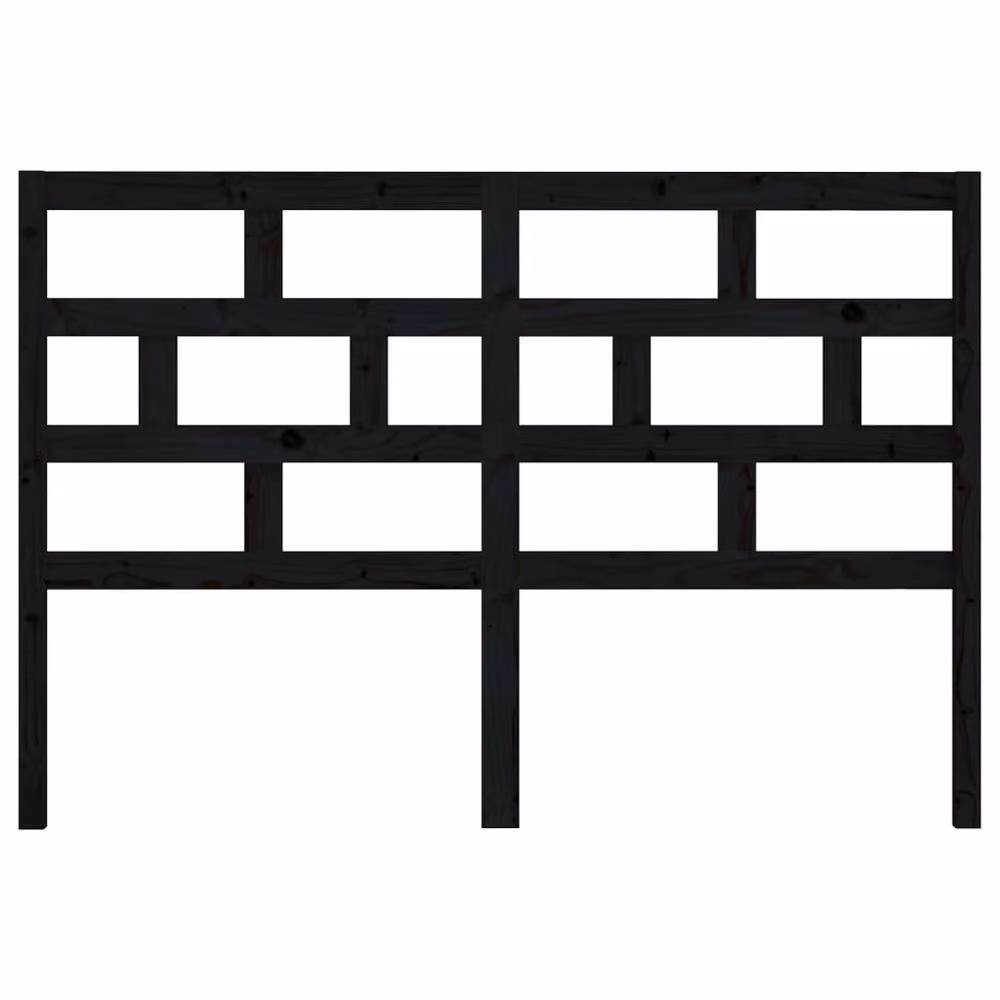 Berkfield Home Rustic Solid Wood Pine Bed Headboard, Black, W: 156 cm, D: 4 cm, H: 100 cm – 3