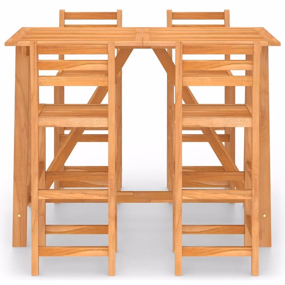 Berkfield Home 5 Piece Outdoor Bar Set in Brown Oiled Solid Acacia Wood – 3