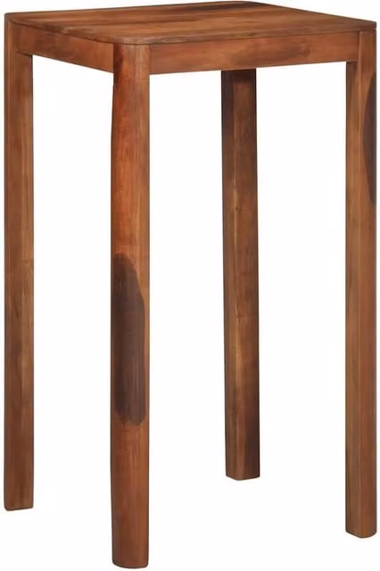 Berkfield Home Bar Table in Brown Solid Acacia Wood, W/D/H: 60 x 60 x 107 cm