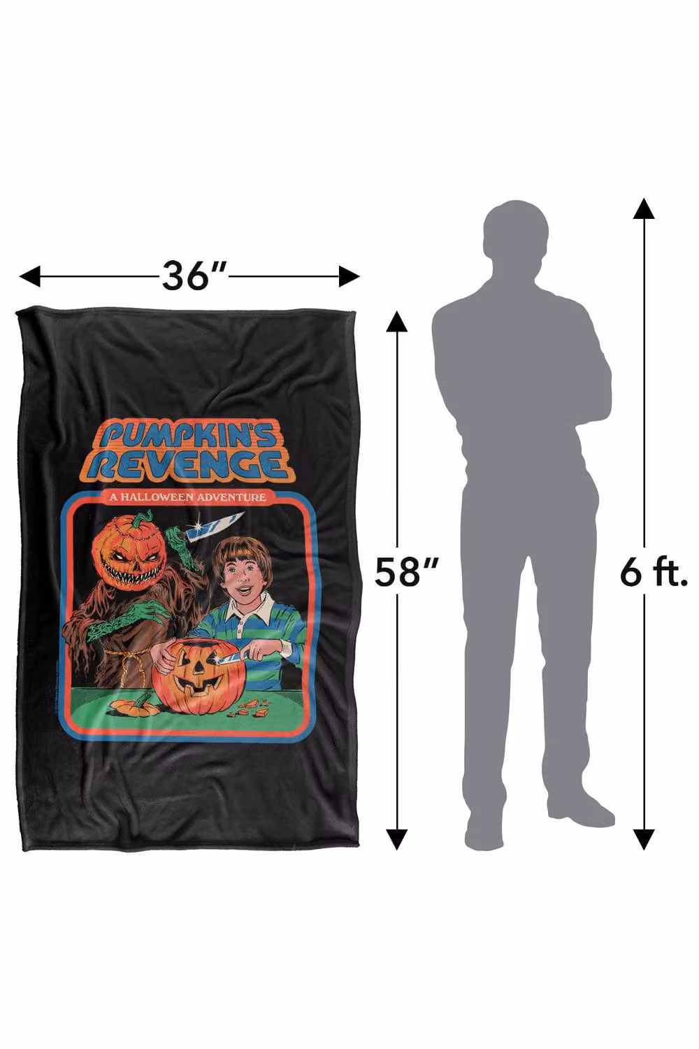 Steven Rhodes Pumpkins Revenge Silky Touch Super Soft Fleece Throw Blanket, Multicolour, W/D/H: 91 x 147 cm – 3