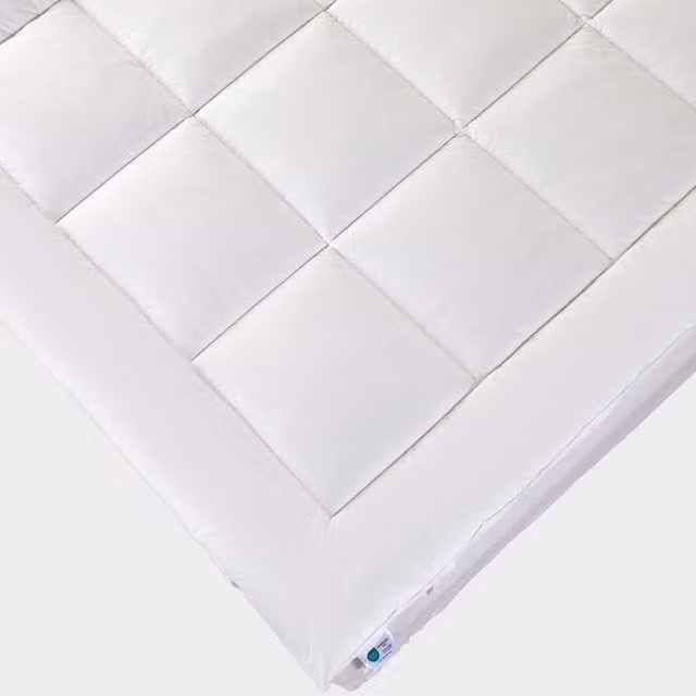 Homescapes New Wool Mattress Topper Deep Fitting Comfort in Beige, W/D/H: 200 x 200 cm