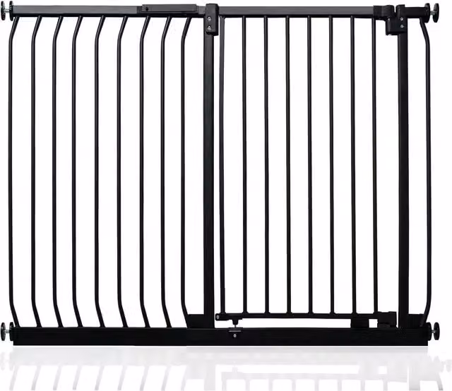 Safetots Extra Tall Elite Pressure Baby Gate, Matt Black, Width: 116 cm - 125 cm
