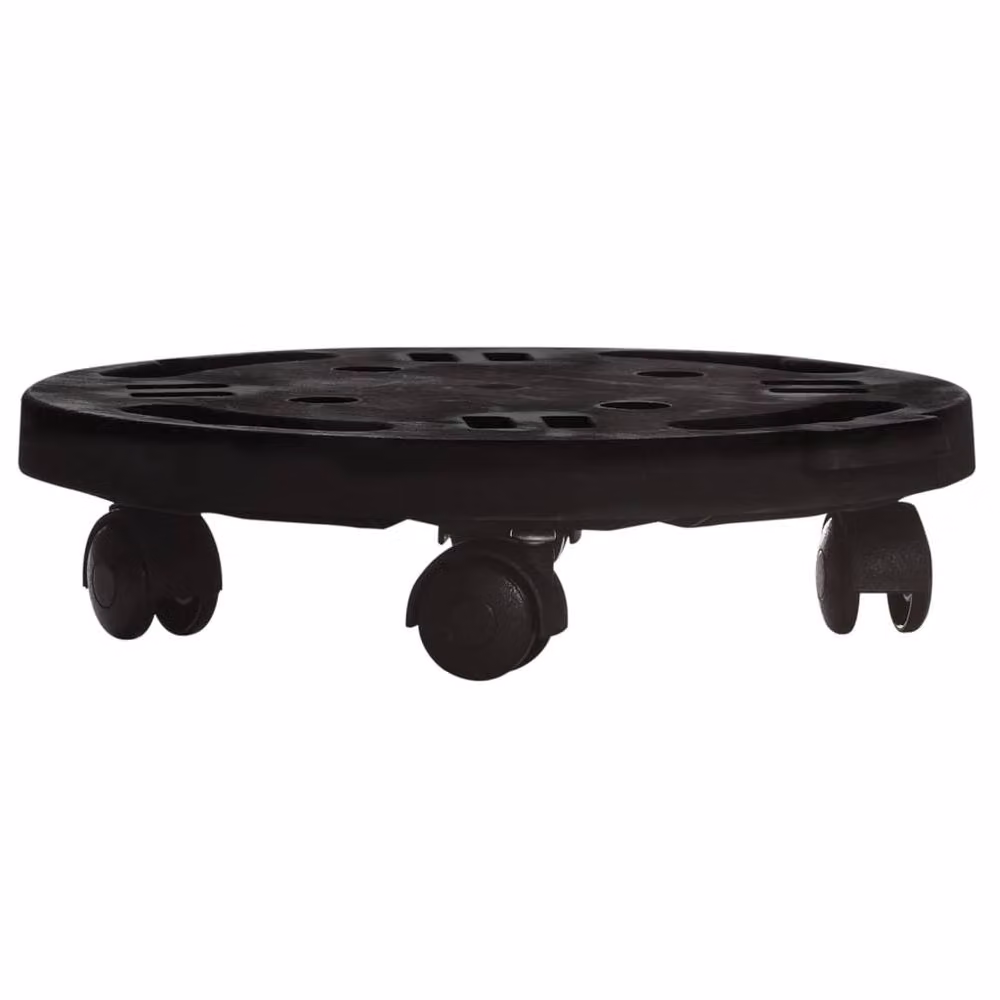 Berkfield Home Black Plant Trolley with Wheels, Diameter: 30 cm – 2