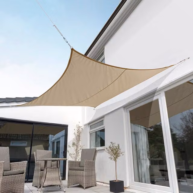 Kookaburra Square Waterproof Sun Shade Sail with UPF 50 Protection, Mocha Brown, W: 200 cm x D: 200 cm