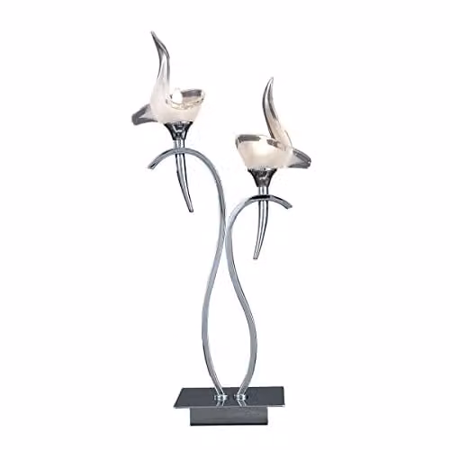 Netlighting Viena Table Lamp 2 Light G9 in Polished Chrome and Grey – 1