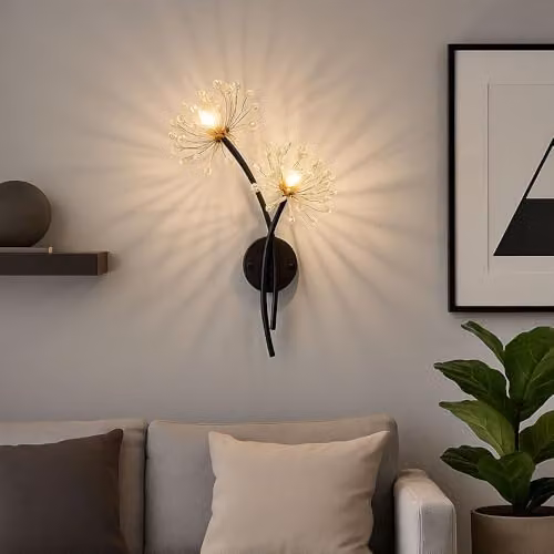 Globo Lighting Fiore Wall Lamp in Black and Gold with 2x G9 Bulbs, W/H: 32.5 x 44.5 cm – 3