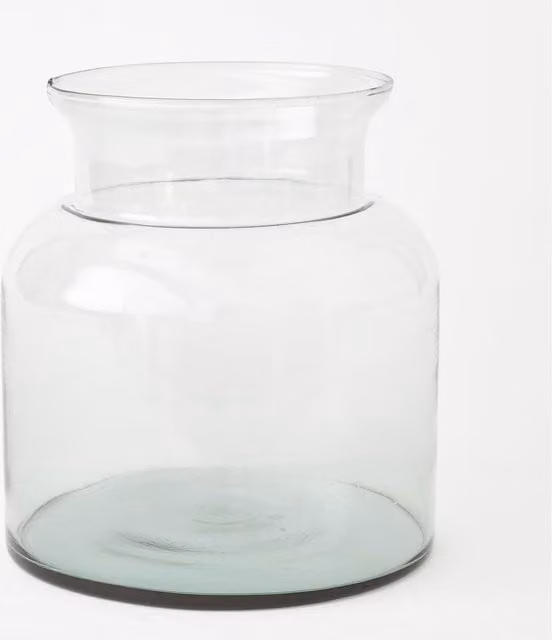Bloom Transparent Glass Tabletop Vase, H 19 cm x W 15 cm