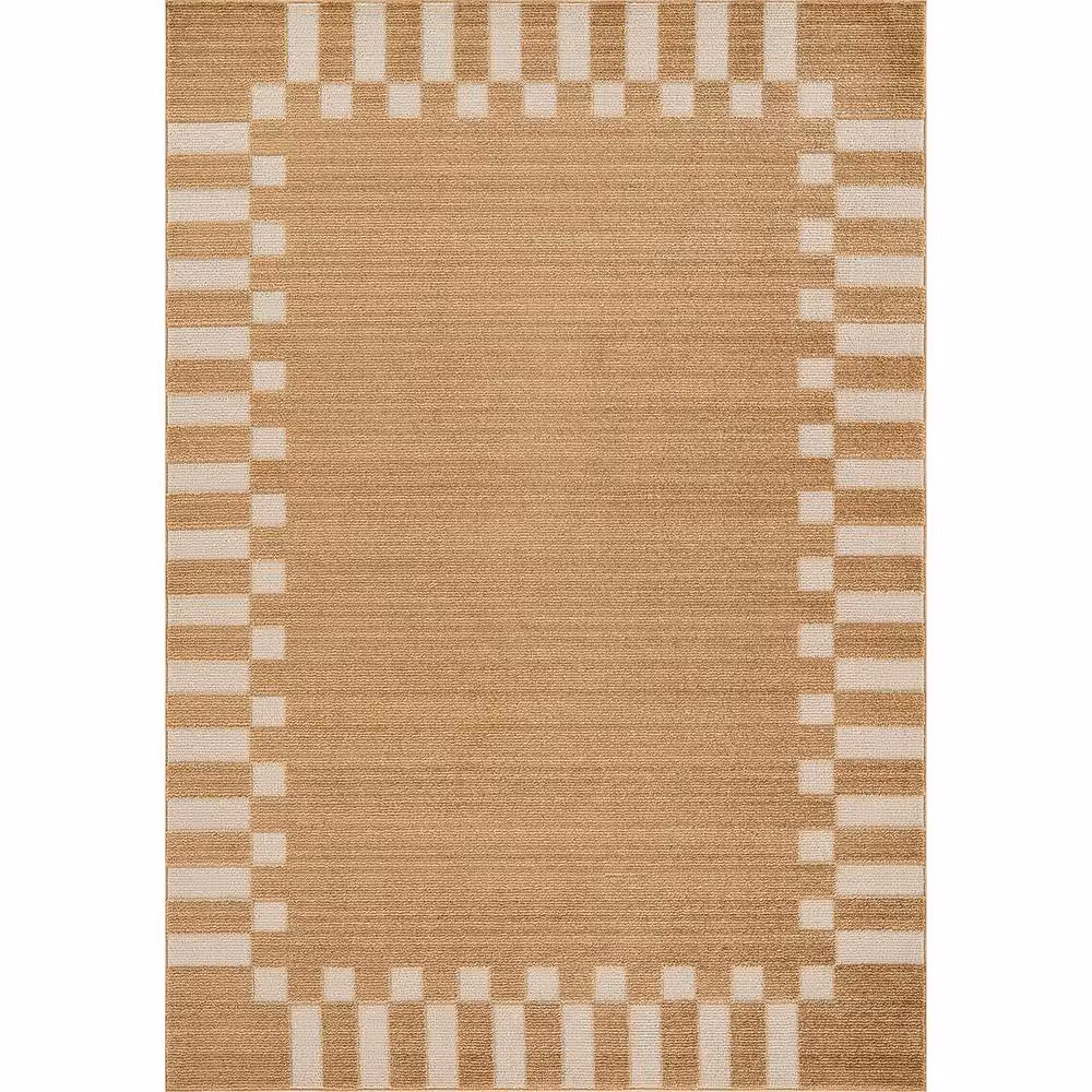 Livabliss Fifth Avenue Checked Border Rug in Beige, W/D: 200 x 275 cm – 2