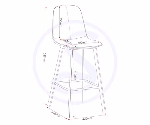 Seconique Quebec Set of 2 Grey Faux Leather Bar Stools – 2