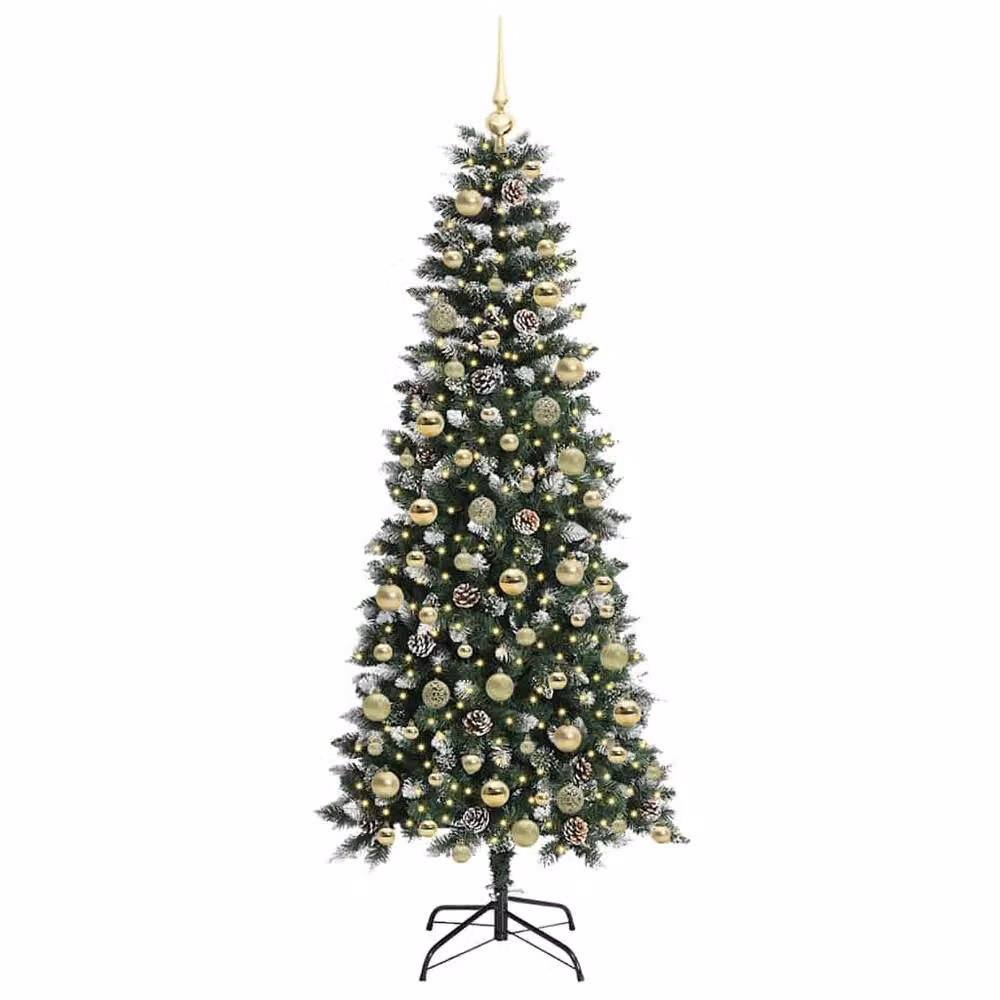 Berkfield Home Artificial Christmas Tree with 300 LEDs, Green, W/D/H: 76 x 76 x 180 cm – 3