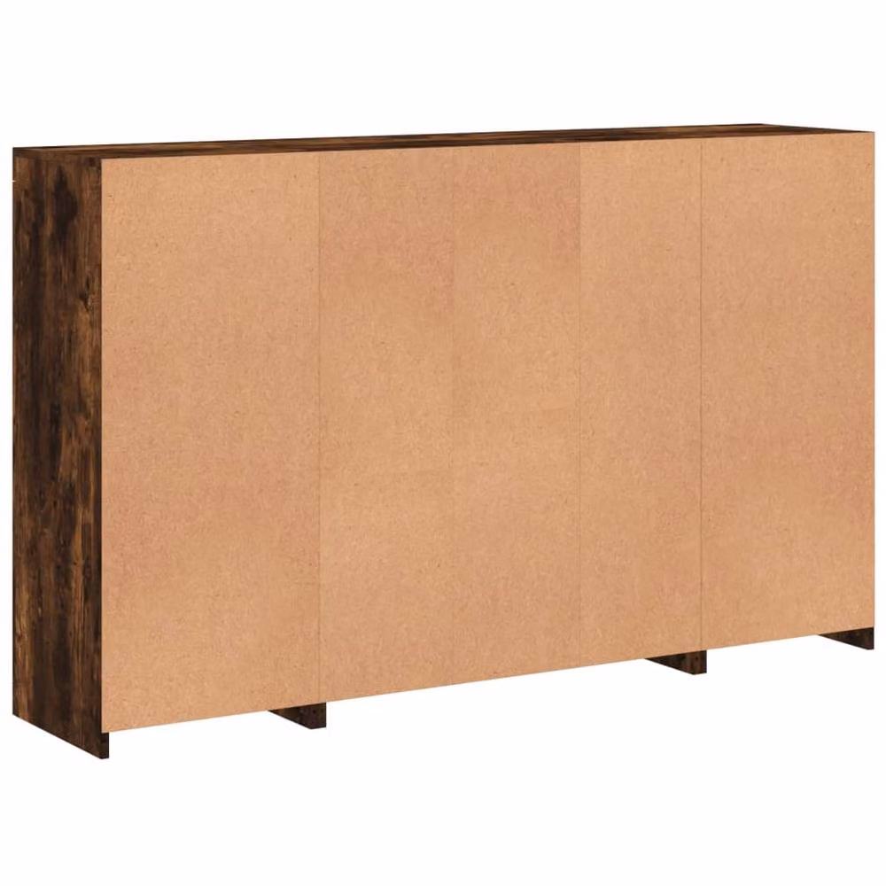 Berkfield Home Set of 3 Modern Smoked Oak Sideboards with Integrated LED Lighting in Brown – 6