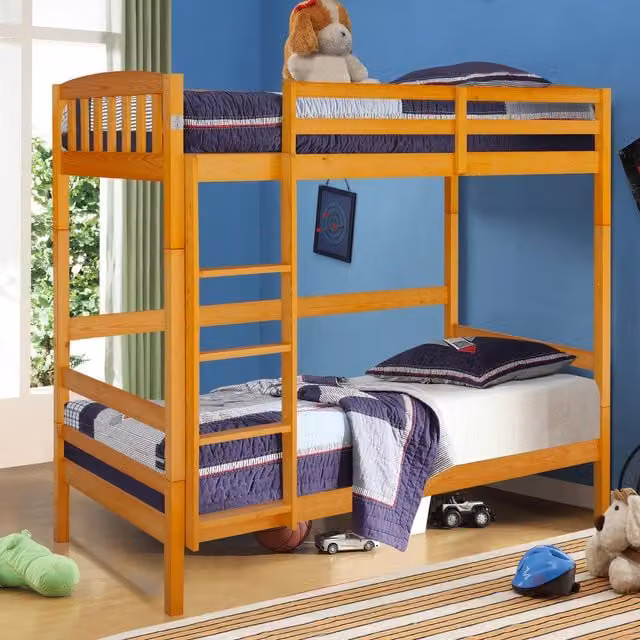 Comfy Living Solid Wood 3ft Combination Bunk Bed in Caramel