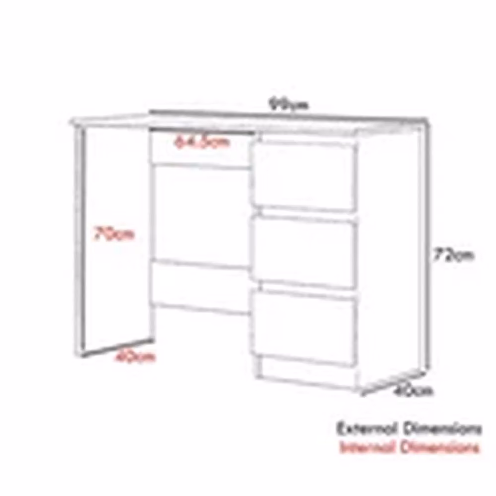 EONLION Scandinavian 3 Drawer White Gloss Dressing Table with Mirror Top – 2