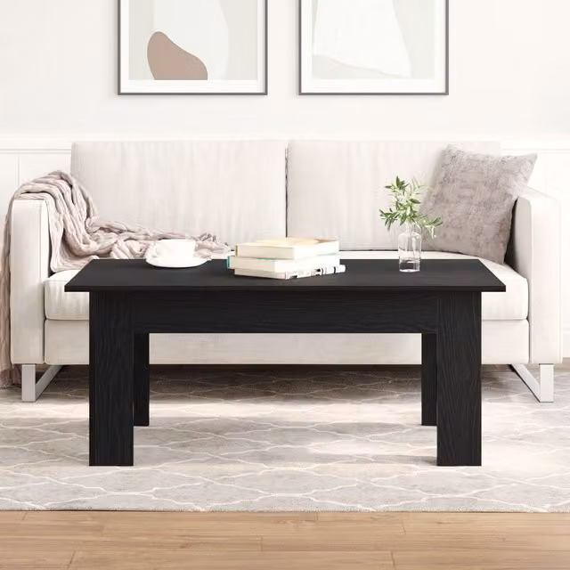 Berkfield Home Black Oak Coffee Table, W/D/H: 100 x 60 x 42 cm