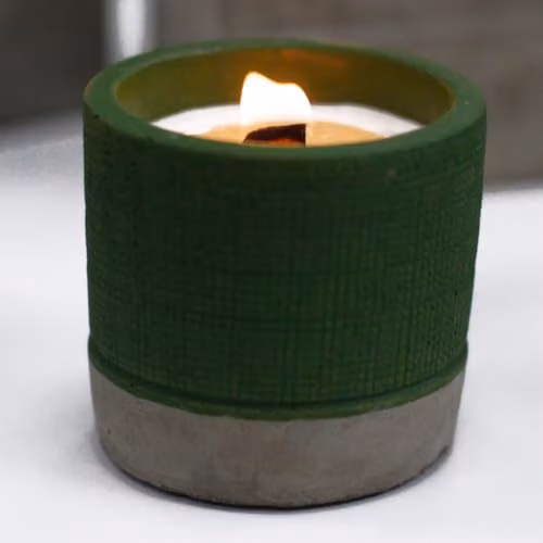 Ancient Wisdom Green Concrete Round Tabletop Pot with Sea Moss and Herbs – 2