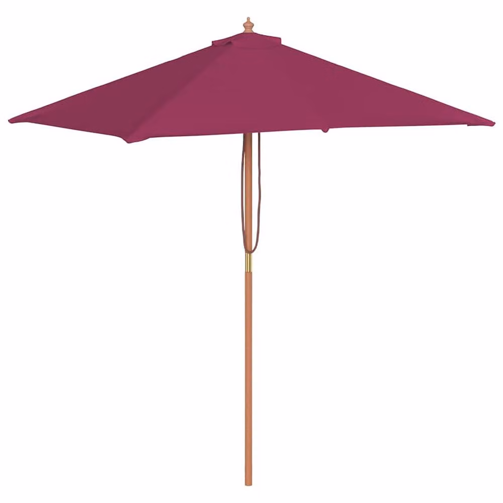 Berkfield Home Outdoor Parasol with Wooden Pole, Burgundy Red, W: 150 cm, D: 200 cm, H: 235 cm – 2