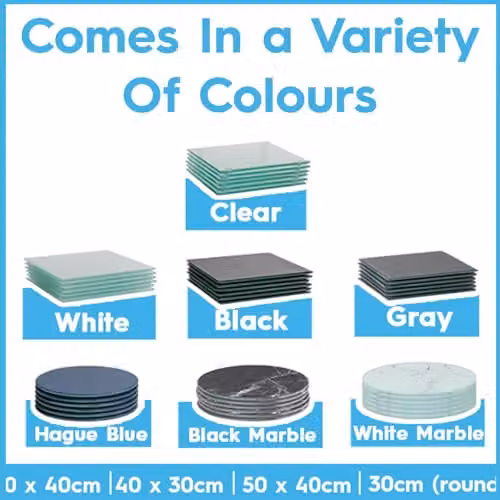 Harbour Housewares 12-Piece Blue Glass Placemats and Coasters Set, W: 30 cm, D: 20 cm – 5