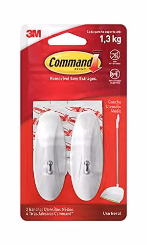 3M Command Medium White Metal Wire Hooks with 4 Adhesive Strips – 1