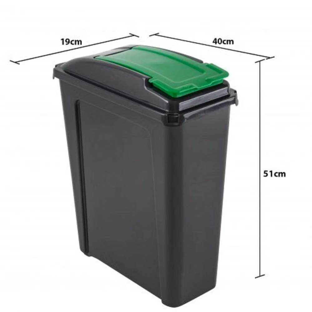 Nordara 25L Slimline Garden Kitchen Waste Bin with Flip Lid in Black – 2