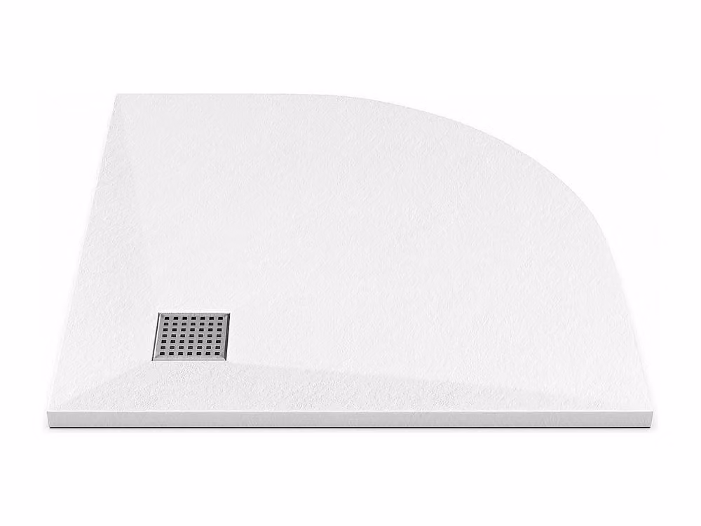 Vente-unique Syforsa Ultra-Slim Trimmable Quadrant SMC Resin Shower Tray in White, 80 x 80 cm – 2