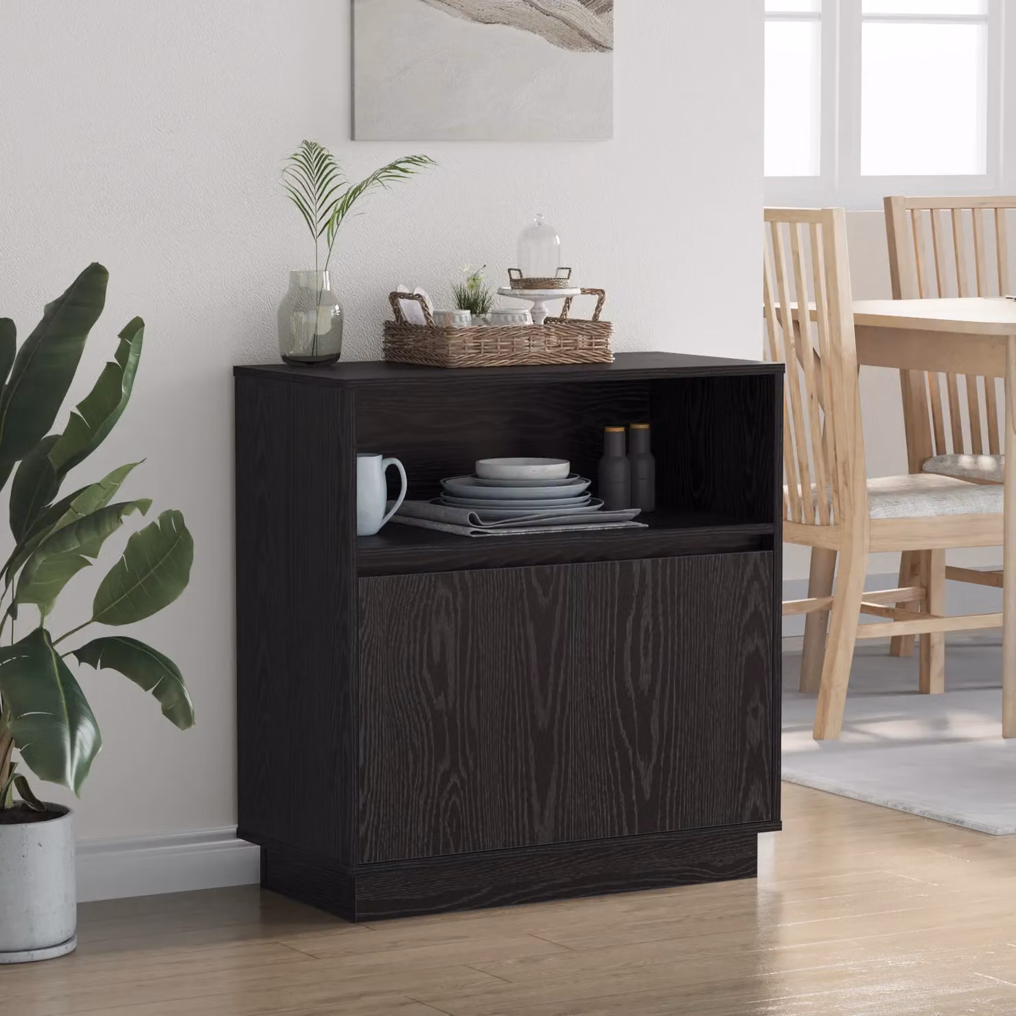 Berkfield Home Modern Black Oak Sideboard with Integrated LED Lighting, W/D/H: 75 x 34.5 x 71 cm – 4