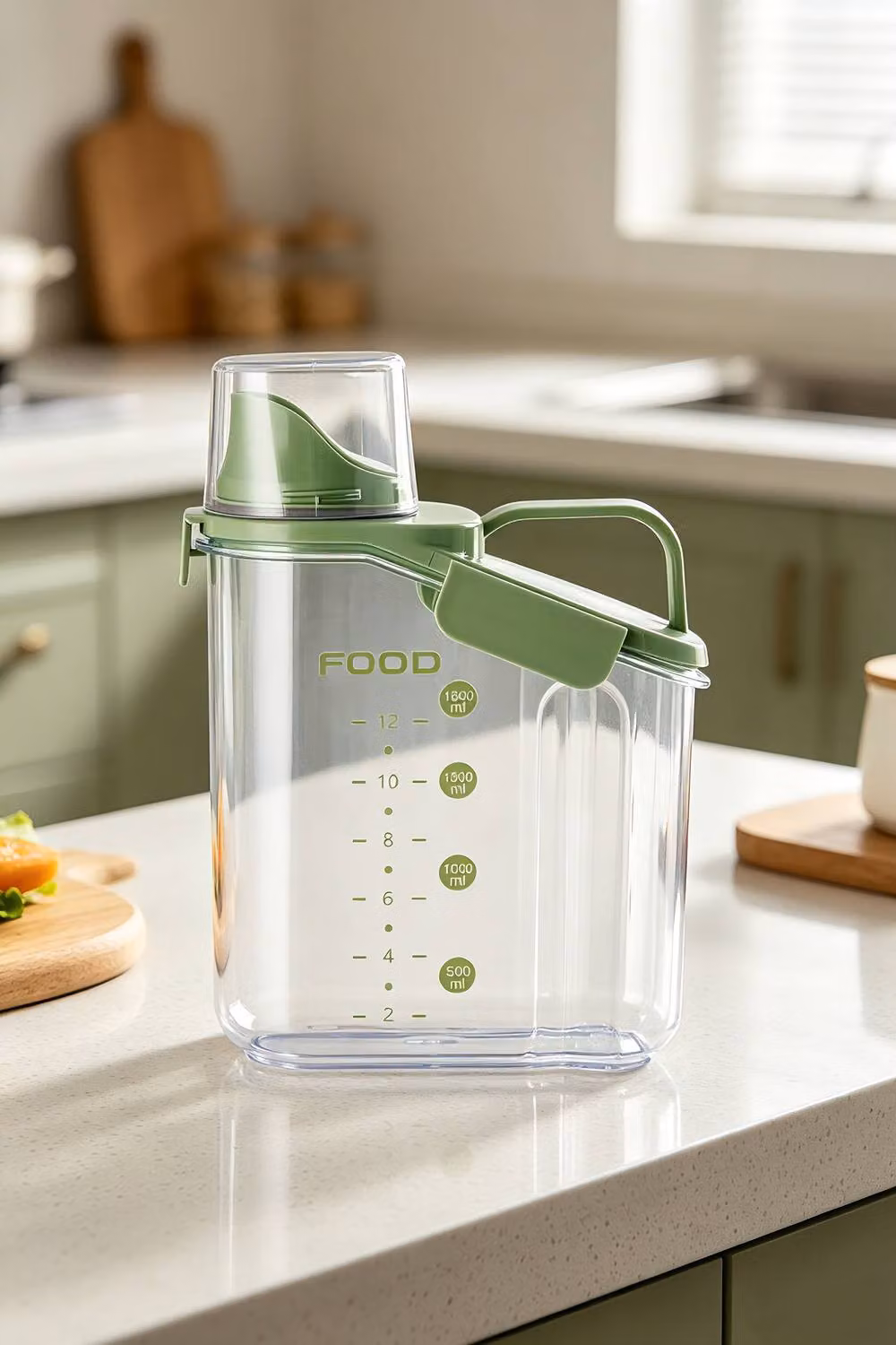 ExtraStar Airtight Food Storage Containers with Snap Lids, Green, 2L – 3