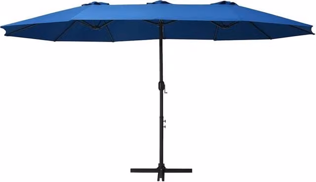 Berkfield Home Blue Cantilever Outdoor Parasol with Aluminium Pole, W: 460 cm, D: 270 cm