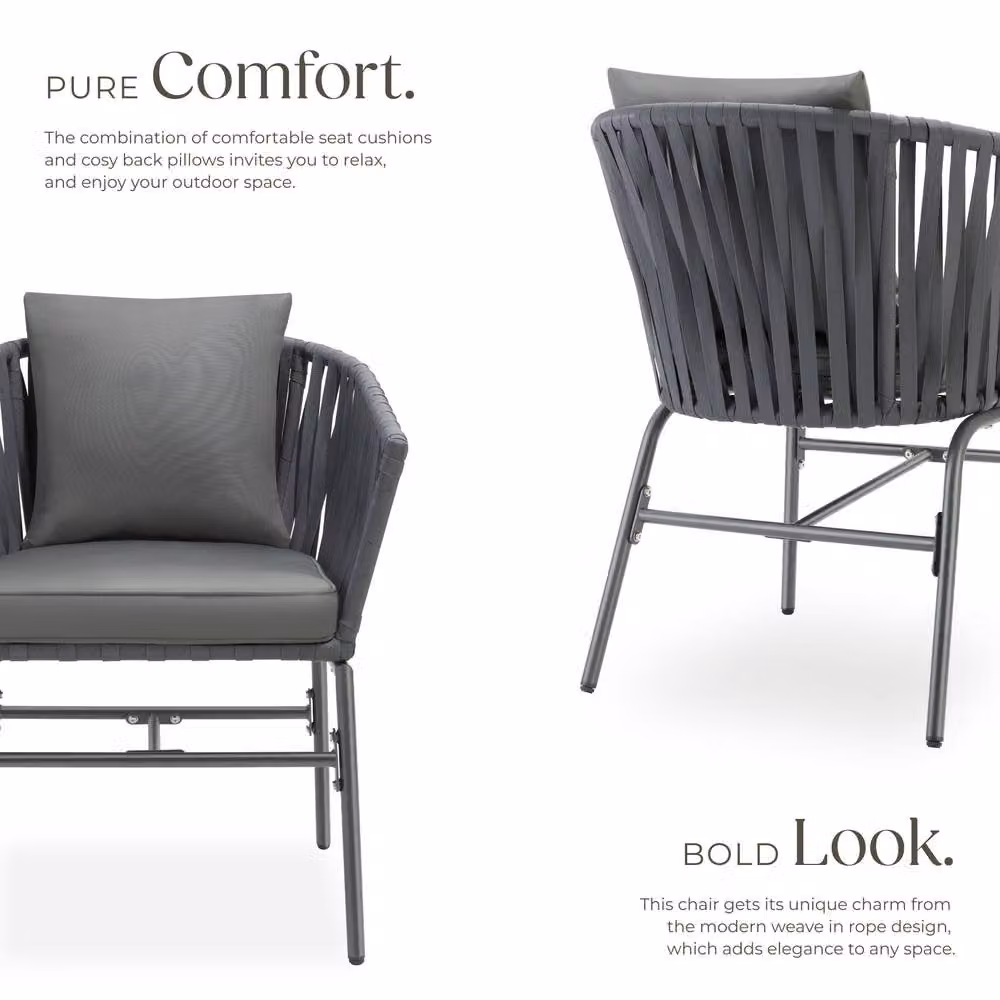 tectake Valeiras 2 Seater Accent Chair in Dark Grey – 3