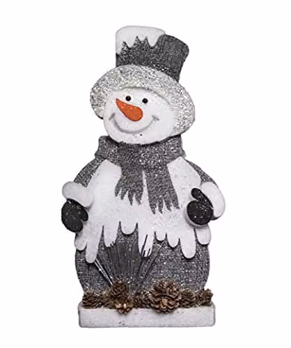 Shatchi Grey Snowman Christmas Tabletop Decoration, Height: 52 cm – 2