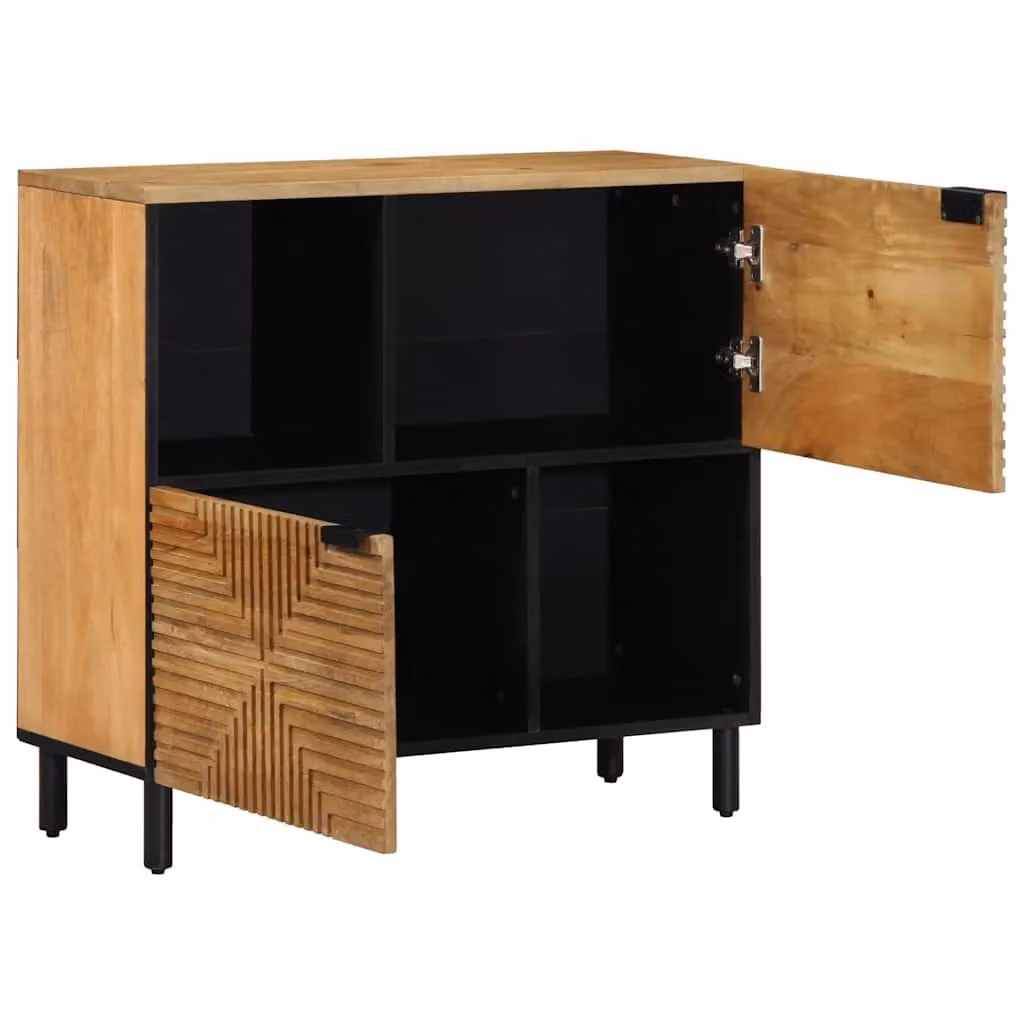 Berkfield Home Brown Mango Wood Geometric Sideboard W/D/H: 80 x 33 x 75 cm – 2