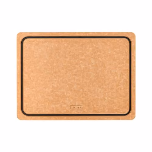Stellar Form Rectangular Chopping Board in Brown, Made from Sustainable Compressed Paper, W/D/H: 36 x 28 x 1 cm, with Drip Channel and Dishwasher Safe – 1