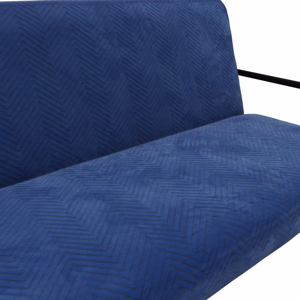 Wyld Haus London Blue Velvet 2 Seater Sofa with Matt Black Metal Legs – 3